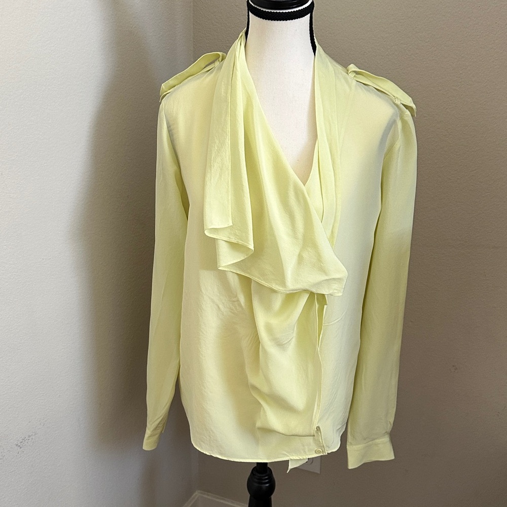 Barbara Bui Silk Elegant Yellow Women's Blouse Size 40